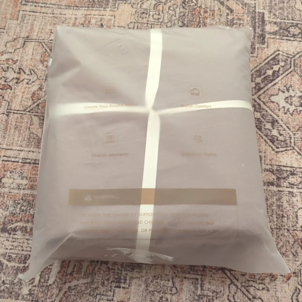 FOSSA Duvet Cover Set 100% Washed Cotton Linen Feel Super Soft Breathable Cozy Q